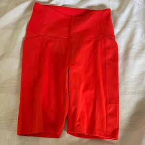 girlfriend collective Orange High-Rise Bike Shorts